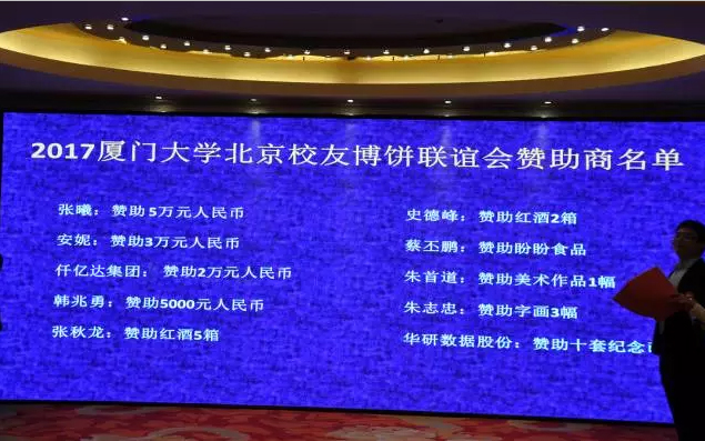“博餅”是閩南地區(qū)有的傳統(tǒng)形式歡慶，此次活動以這種形式向母校致以美優(yōu)的祝福，也寄托著各地廈人永久母校情和青春回憶的活動。